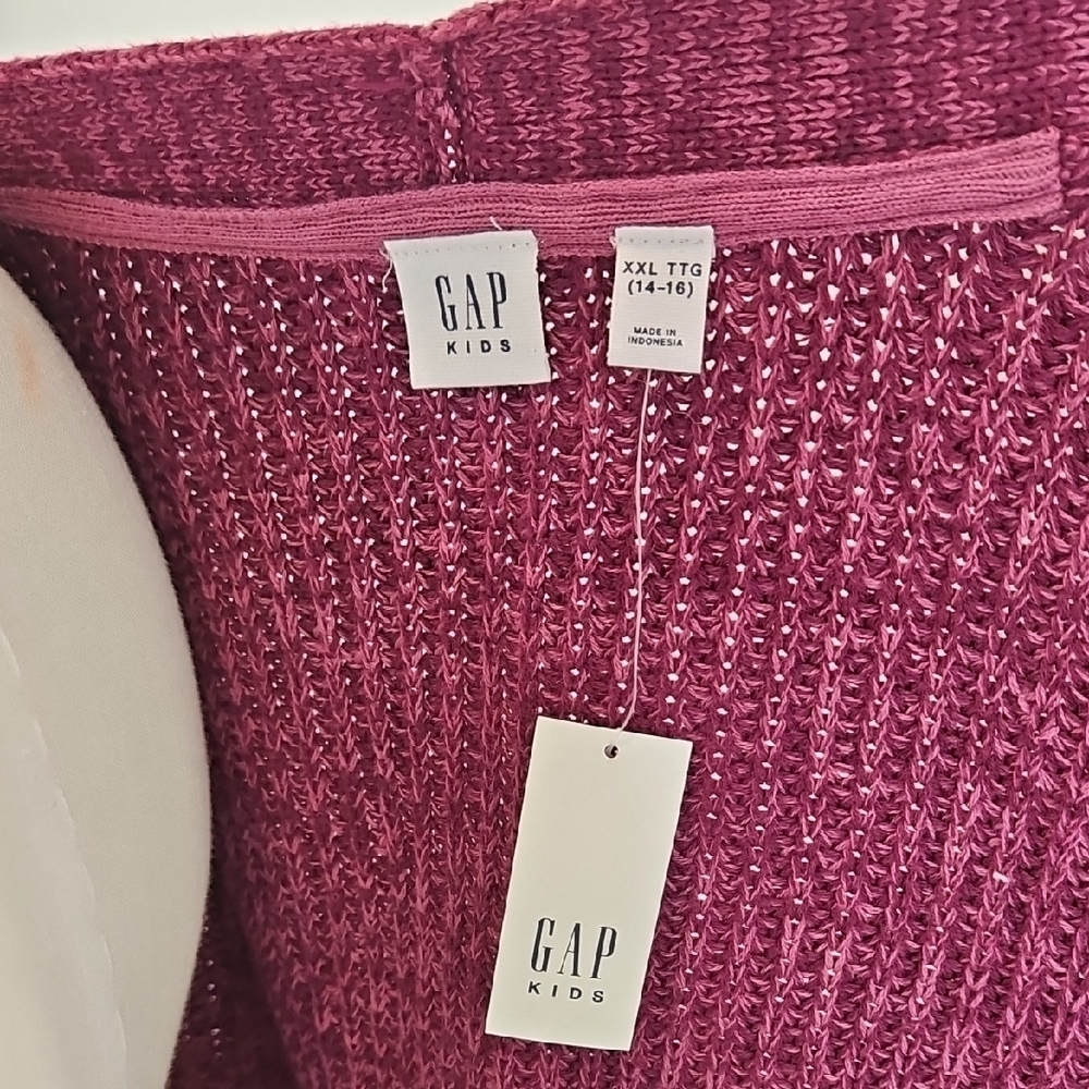 Gap Kids Magenta Knit Button Cardigan - Picture 6 of 6